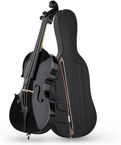 Doredo Full Size Cello 4/4 Kit, 4/4 Cello for Adults, Students, Beginners, Complete Acoustic Chello Instrument Set with Portable Bag, Bow, Rosin, Black