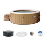 Intex PureSpa 6 Person Bubble Massage Inflatable Hot Tub Spa Set, Sahara Tan
