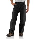 Carhartt Men's Washed Duck Dungaree work utility pants, Black, 36W 32L UK