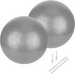 HETHS Anti Slip Small Exercise Ball Soft Yoga Balls with Inflatable Straw, Durable Mini Pilates Ball 9 Inches/23 cm for Improve Balance Core Training Exercise (Grey - 2 Pack)