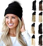 Qlenkay Beanie Hat with Long Wavy C