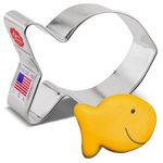 Goldfish/Simple Fish Premium Cookie Cutter 7.6 cm, Made in USA by Ann Clark