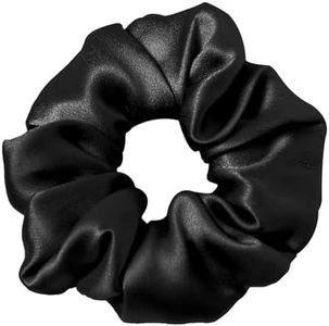 LILYSILK Silk Hair Scrunchies for Frizz&Breakage Prevention, 100% Mulberry Silk Hair Ties No Damage, Elastic Silk ponytail Holders, 1Pc, Black