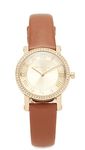 Michael Kors Leather Norie Analog Gold Dial Women's Watch-Mk2697