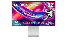 LG UltraFine evo 32U990A-S 32” 6K (6144x3456), 224PPI, Nano IPS Thunderbolt™ 5, DisplayHDR™ 600, 2000:1 Contrast, 98% DCI-P3, 99.5% Adobe RGB, Pro Creator Display for Mac & PC with Built-in KVM Swtich