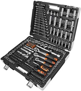 VonHaus Socket Set 215 Pieces - Wrench and Screwdriver Bit Set with Comprising Socket Wrench, Extension Bars, Ratchets and Torx with Drill Bits & Carry Case