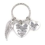 You are Always in My Heart Angel Wing Mom Keychain 107J