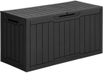 YITAHOME 80 Gallon Outdoor Storage Box, Large Water Resistant Resin Deck Box, Indoor Outdoor Lockable Storage Container for Patio, Garden, Cushions, Tools, Equipment (Black)