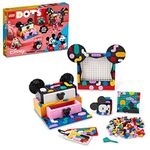 LEGO DOTS Disney Mickey & Minnie Mouse Back-to-School Project Box 41964 6in1 Toy Arts and Crafts Building Set with Bag Tags, Sticker Patch and Desk Tidy, Creative Gift Idea for Kids Boys Girls 6+