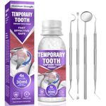 Tooth Filling Repair Kit, Emergency Tooth Filling, Complete with 4 Applicator Tools to Repair Broken Teeth and Loose Caps at Home, 1 Count (Pack of 1)