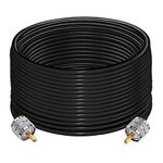 PL259 Cable RG58 CB Radio Cable PL259 Jumper SO239 UHF Male to Male Extension Cable Low Loss RF Black Coaxial Cable PL-259 Coax Cable for Two Way RadioWireless LAN Devices (49.2ft)