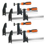 ACOSEA Woodworking Clamps,4-Pack 6 Inch Bar Clamps Heavy Duty Adjustable and Release Quickly,Wood Clamps Throat Depth 2.5 Inch Clamps Force 600 Lbs