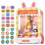 Claw Machine Arcade Toy with LED Lights and Adjustable Sound | Perfect Christmas, Easter, Birthday Gift - Party Gift | Suitable for Girls Aged 3-13toys | Mini Vending Machine with Squishy Toys