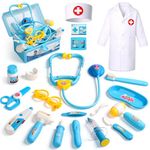 Doctor Kit Kids Toys for 2 3 4 Year Old Girl Boys, Dentist Kit Pretend Play Dress Up Game Medical Kit Costume Educational Toddler Toys for 2 3 4 5 6 + Year Old Boys Girls Birthday Gifts