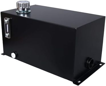 10 Gallon Hydraulic Fluid Tank, Steel Reservoir with Strainer, Tank Gauge, Filter Cap, Black, 22 x 11.8 x 10.6 inches