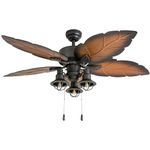 Prominence Home 50653-01 Ocean Crest Ceiling Fan, 52", Mocha, Tropical Bronze