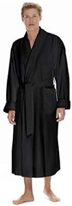 Boca Terry Mens Plush Robe, Big & Tall Bathrobe for Men, Warm Luxury Microfiber Robe - 4X Large, Black