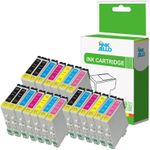 Inkjello Ink Cartridge For Printer, Compatible with Epson Stylus Photo R200 R220 R300 R300M R320 R330 R340 R350 RX300 RX320 RX500 RX600 RX620 RX640 B,C,M,Y,LC,LM (20 Pack)