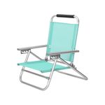 SONGMICS Portable Beach Chair with 4-Position Reclining Backrest, Folding Beach Chair with Armrests, Breathable and Comfortable Fabric, Outdoor Chair, Green GCB065C01