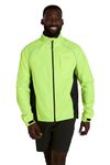 Mountain Warehouse Adrenaline Mens Waterproof Cycling Jacket - Reflective Mens Coat, Breathable Unisex Rain Coat - For Outdoors, Running & Walking Yellow L
