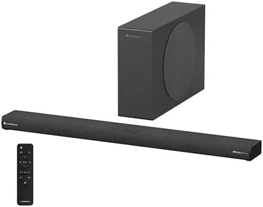 Audiosource 2.1 Soundbar, Wireless Subwoofer w/Dolby Atmos, Bluetooth Streaming for Smart TV and Multi-Devices, Compact Design, 240W Max Output, Remote Control Included, AS201