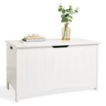 VonHaus Storage Chest - White Storage Box w/Hinged Lid - Storage Bench for Blankets - Shoe Storage Unit, Large Toy Box Organiser & Blanket Box - Shaker Style Trunk for Hallway, Bedroom & Living Room