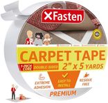 XFasten Double Sided Carpet Tape for Area Rugs - Heavy Duty Residue-Free Rug Tape for Area Rugs and Hardwood Floors, Indoor and Outdoor