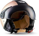 MOTO Helmets® H44 „Vintage Bronze“ · Open-Face Helmet · Jet-Helmet Motorcycle Vespa Motorbike Scooter Biker Retro Chopper Pilot Cruiser men · ECE 22.05 Visor Click-n-Secure Bag S (55-56cm)