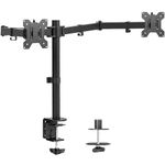 VIVO Dual Ultrawide Monitor Desk Mount, Heavy Duty Fully Adjustable Steel Stand, Holds 2 Computer Screens up to 38 inches and Max 22lbs Each, Black, STAND-V038