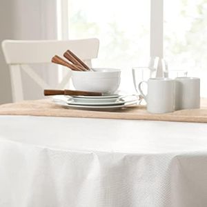 Elrene Home Fashions Deluxe Heavy Duty Table Pad Protector Cushioned Flannel Backing, White, 70"