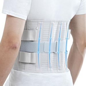 Solmyr Back Brace Lumbar Support Belt Lower Back Pain Relief for Men and Women, Abdominal Binder Adjustable Breathable Waist Straps Compression Wrap with 8 Stays, for Herniated Disc,Sciatica(XL)