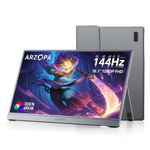 ARZOPA 16.1'' 144Hz Portable Monitor 106% sRGB 1920×1080P FHD HDR Portable Gaming Monitor with HDR, Ultra Slim, Eye Care, External Second Screen for Laptop/PC/Mac/PS3/4/5/Xbox - Z1FC Grey