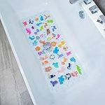 BEEHOMEE Bath Mats for Tub Kids - Large Cartoon Non-Slip Bathroom Bathtub Kid Mat for Baby Toddler Anti-Slip Shower Mats for Floor 35x16,Machine Washable XL Size Bathroom Mats (Zoo)