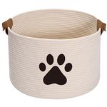 Morezi Dog toy bin pet cat toy box baskets in large suff storage - Perfect for collect toys, grooming stuff, closthing, diapers for Living Room, Playroom, Closet, Home - Beige