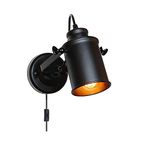 CADELON Plug In Wall Lamp, Black industrial Swing Arm Wall Mount Light Indoor Vintage Metal Indoor Wall Mount Lamp with on/off Switch for Bedroom Headboard Kitchen Dining Room