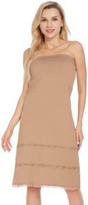 MANCYFIT Women's Tube Top Dress Slip Sleeveless Underdress Invisible Straps Cocoa XX-Large