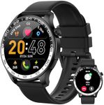 Smart Watch for Men Answer/Make Calls, 40mm AMOLED Smartwatch, IP68 Waterproof and 110+ Sport Modes Fitness Watch with Heart Rate/Sleep/SpO2 Monitor, Watch for Android iOS Phones compatible black