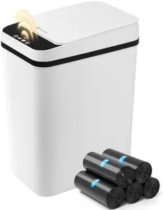 FRESHLIX Bathroom Garbage Can with Lid, 2.6 Gallon Diaper Trash Can, Automatic Trash Cans Touchless, Slim Waterproof Smart Commercial Trash Can for Bedroom, Bathroom, Office, Living Room, Toilet, RV