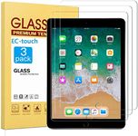 EC-touch Screen Protector for 9.7 inch iPad (2018/2017), iPad Air 1/iPad Air 2,iPad Pro 9.7 inch, Glass Screen Protector Tempered Glass Film (3 Pack) (9.7 inch Screen Protector)