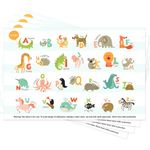 Disposable Placemats for Baby 55 Pack - Baby Placemat That Stick to Table - Alphabet ABC Animal Kids Table Mat for Restaurants Dining Table - Travel Essentials for Toddlers