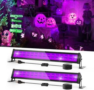 T-SUN 40W LED Black Light Bar, Blacklight Bars with Plug and Switch Light Up 22x22ft Area Strip Lights for Glow Party Body Paint Fluorescent Poster Halloween Bedroom Classroom Stage Lighting 2 Pack