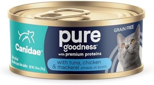 Canidae Pure Adore Premium Wet Cat Food, Tuna, Chicken & Mackerel in Broth, 2.46 oz. (Case of 24), Grain Free