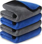 Airlab 4X Microfibre Car Cleaning Cloths 800 GSM, Professional Microfiber Cloth for Car Washing Drying Polishing, Thickened Towels for Auto Motorcycle Cockpitp Glass Windows, 40x40 cm