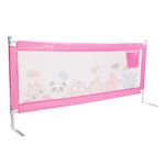 LuvLap Comfy Baby Bed Rail Guard for Baby (6 ft x 2.3 ft), 180cmx72cm, Bed rails for baby & Toddler safety, Portable baby bed fence, Adjustable Height, Single side bed rail for baby, printed Pink