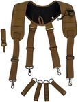 MELOTOUGH Tactical Suspenders Duty Belt Harness Padded Adjustable Police Suspenders for Battle Belt Harness with Key Holder (Khaki, Regular Size)