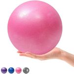 Small Pilates Ball, Therapy Ball, Mini Workout Ball, Core Ball, 9 Inch Small Exercise Ball for Pilates Yoga Workout Bender Core Training and Physical Therapy, Mini Bender Ball (Pink)