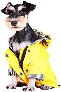 Dog Raincoat Jacket with Zip up Yellow rain Coat Hoodie Water Resistant Stylish Dog Raincoats (X-Large,Yellow)