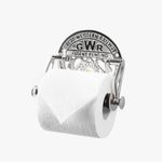 ACL GWR Toilet Roll Holder - Wall Mounted - Victorian Style Toilet Paper Holder for Bathroom – Novelty Brass Toilet Roll Holder - Easy Installation - Included Hardware - Silver