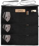 Xeoxarel Waist Aprons with 4 Pockets, Unisex Waitress Waiter Server Apron for Women and Man Half Black 11.5'', 3 Pack Waist Apron- Black, Regular