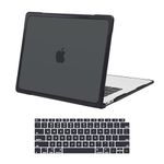 MOSISO Compatible with MacBook Air 13 inch Case 2022 2021 2020 2019 2018 A2337 M1 A2179 A1932, Soft TPU Bumper Anti-Fingerprint Plastic Hard Case&Keyboard Cover for MacBook Air 13.3, Black